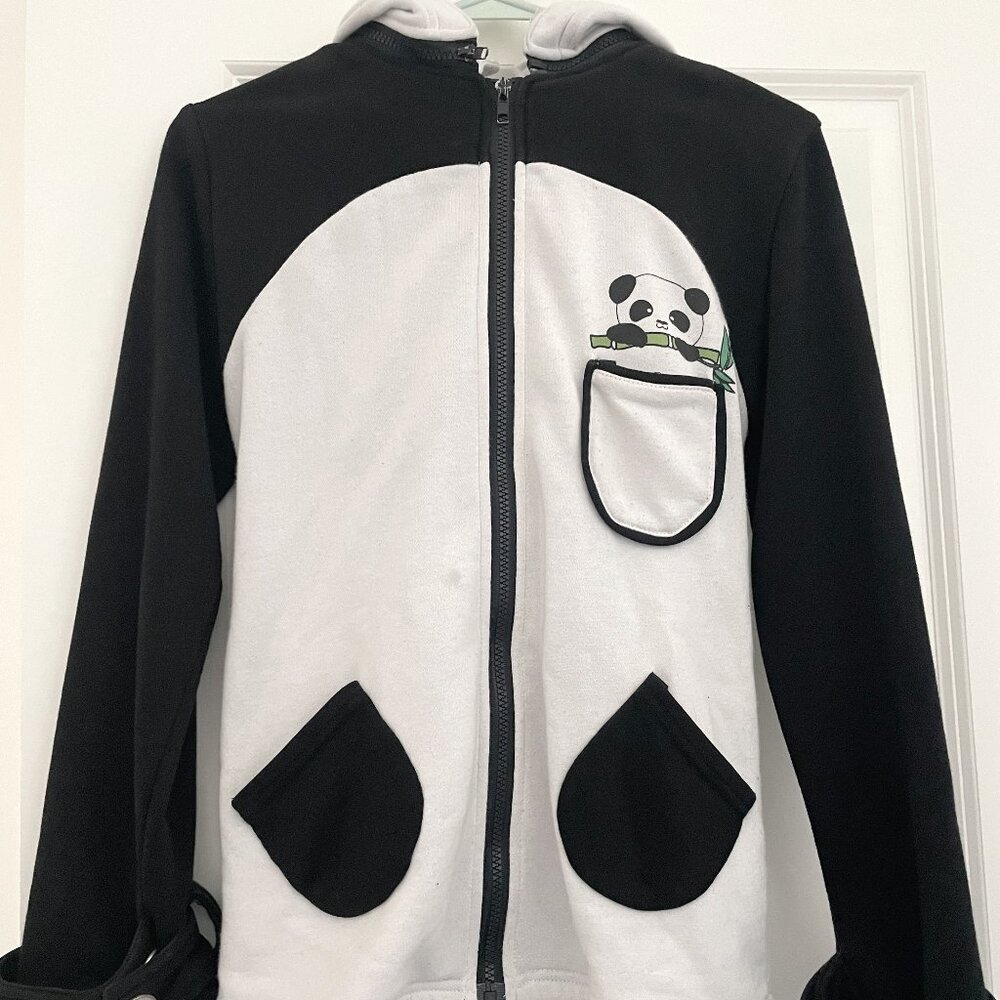 Lokisa Panda Zip Up Hoodie with Drawstring Waist